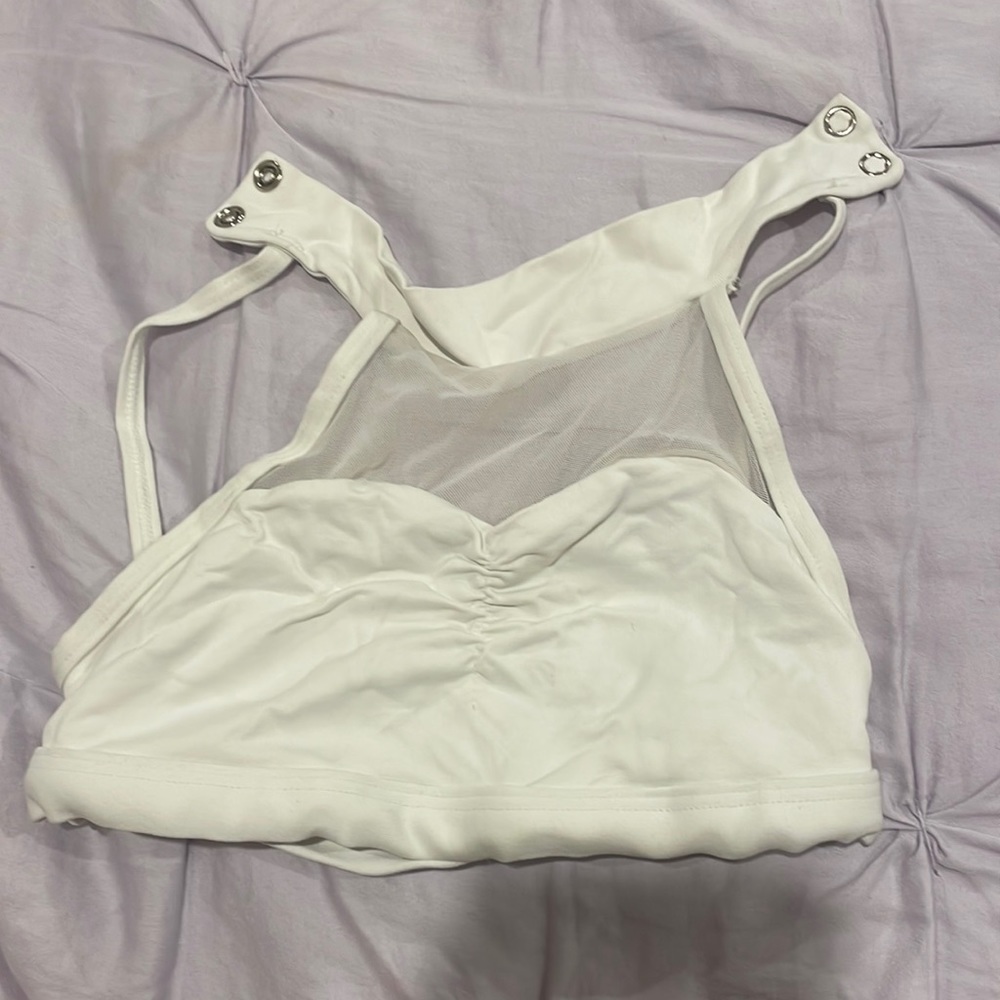 WHITE DANCE BRA